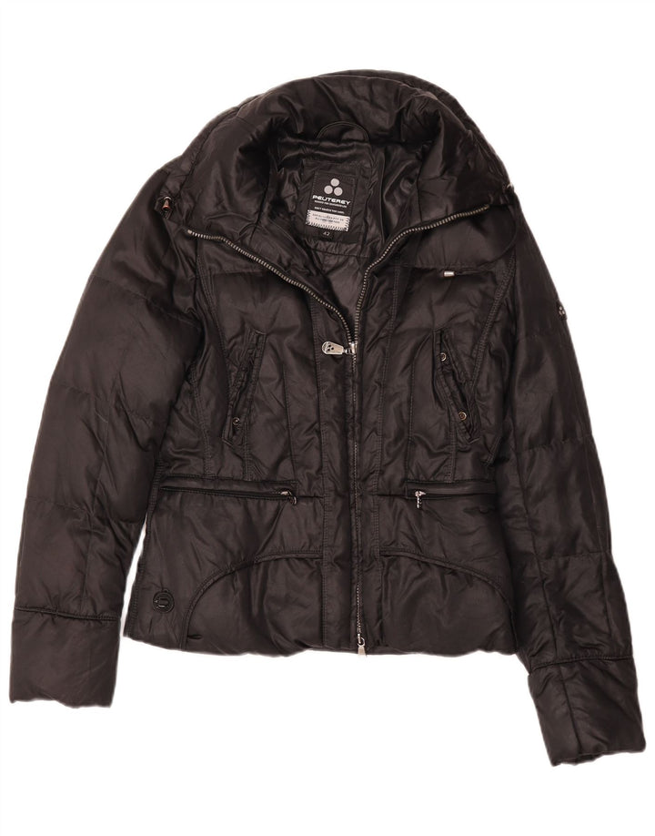 PEUTEREY Womens Padded Jacket IT 42 Medium Black Cotton