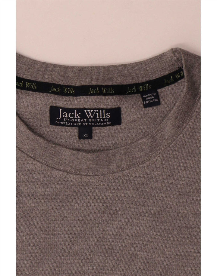 Jack Wills Mens T-Shirt Top XL Grey Cotton