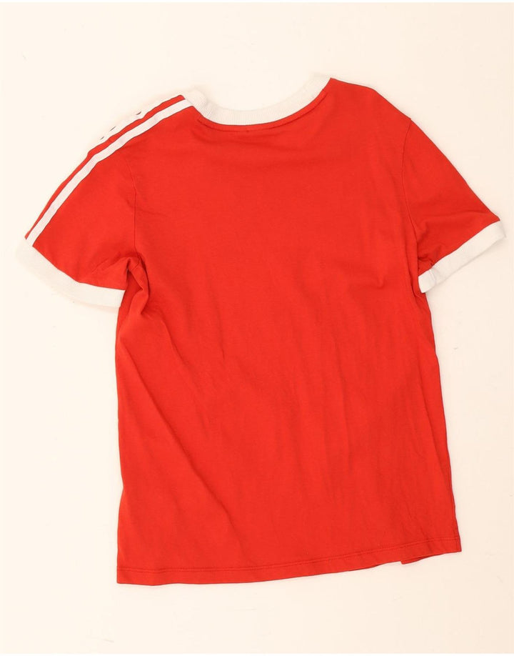Adidas Dame T-Shirt Top UK 12 Medium Rød Bomuld