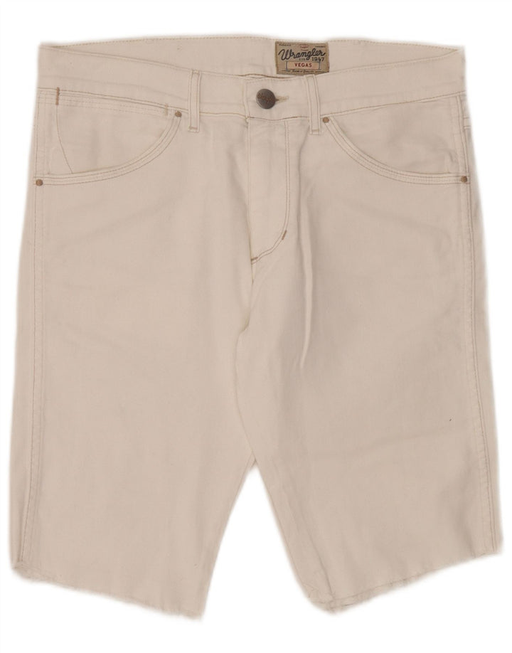Wrangler Mens Vegas Denim Shorts W31 Medium White Cotton