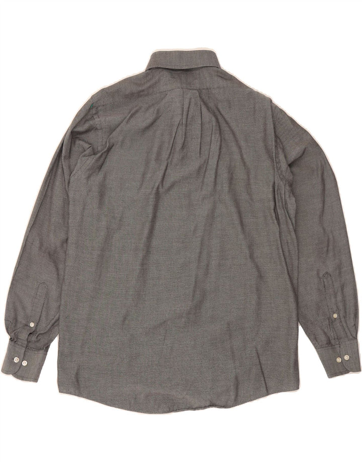 CHAPS Mens Wrinkle Free Regular Fit Shirt Size 16 Large Grey Vintage Chaps and Second-Hand Chaps from Messina Hembry 