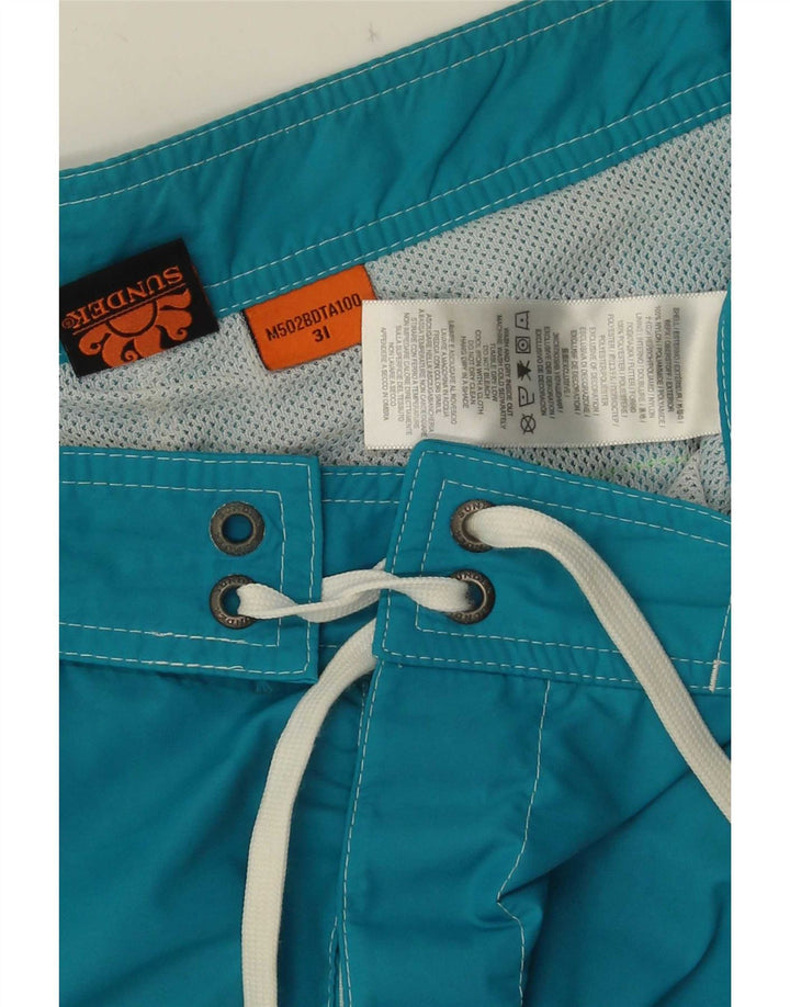 Sundek Mens Swimming Shorts Medium Blue Nylon