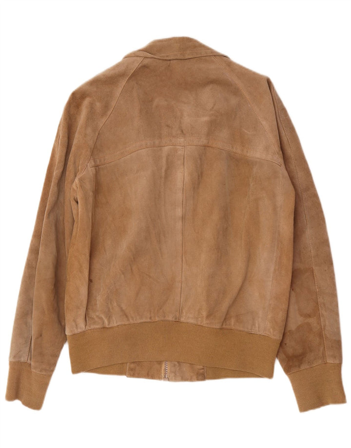 Vintage męska zamszowa kurtka bomber UK 38 średni beż