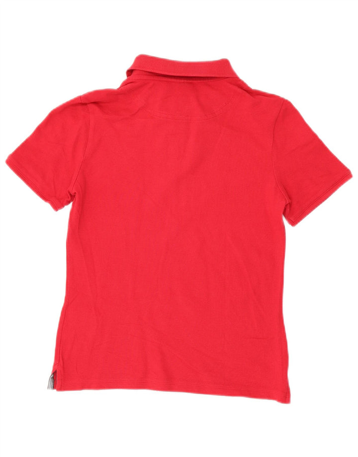 Adidas Womens Polo Shirt UK 12 Medium Red Cotton