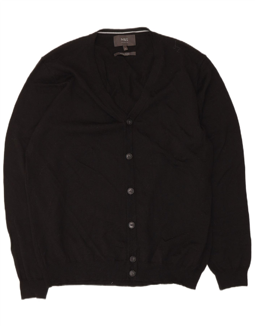 Pulover cardigan pentru bărbați Marks & Spencer, mare, negru, acrilic