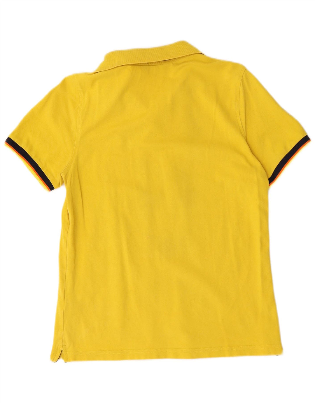 K-Way Herren-Poloshirt aus mittelgelber, gestreifter Baumwolle