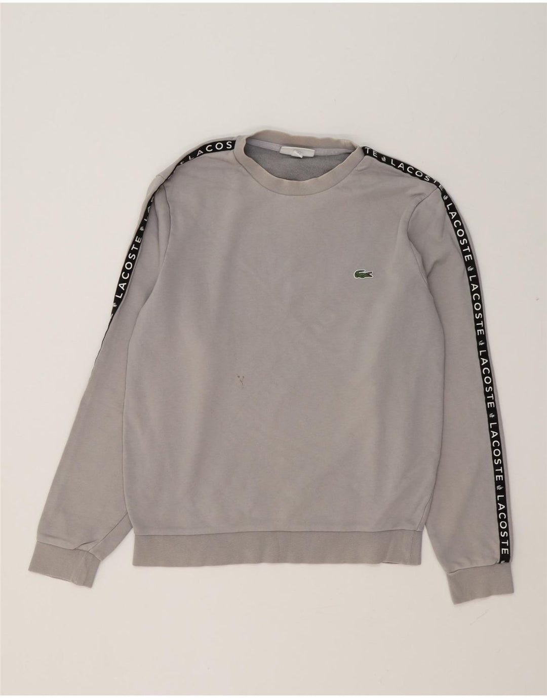 Lacoste Mens Graphic Sweatshirt Jumper Size 3 Small Grey Colourblock