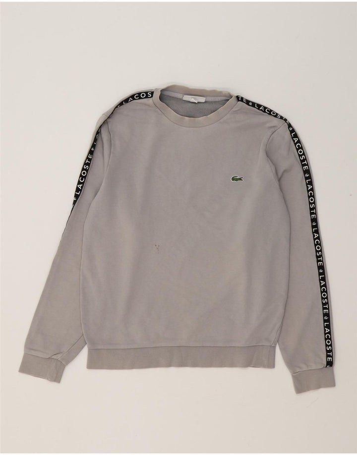 Lacoste Mens Graphic Sweatshirt Jumper Size 3 Small Grey Colourblock