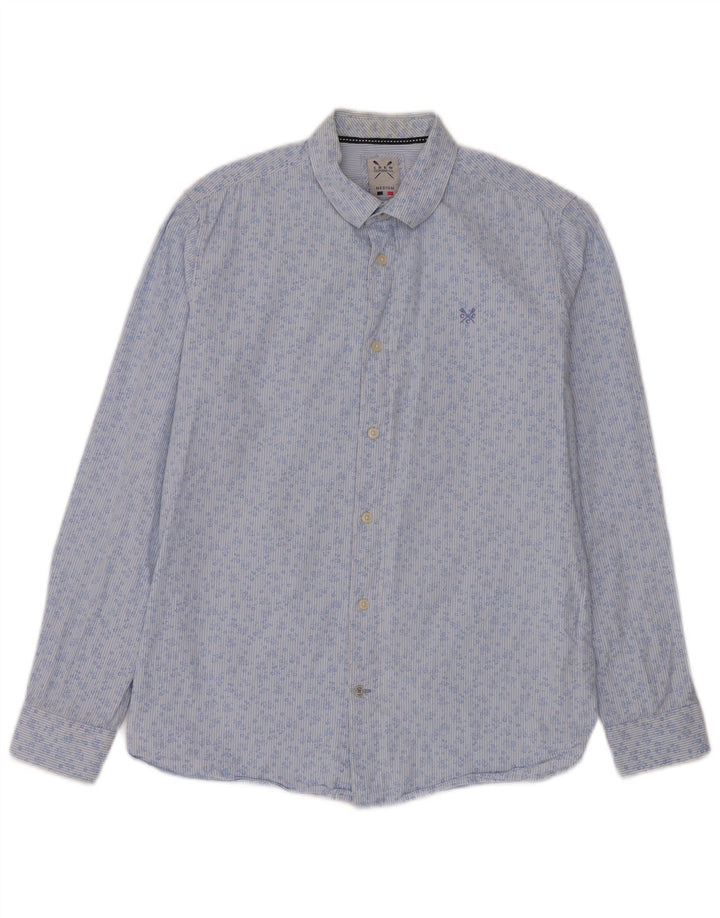 Crew Clothing Herreskjorte Medium Blue Floral Bomuld