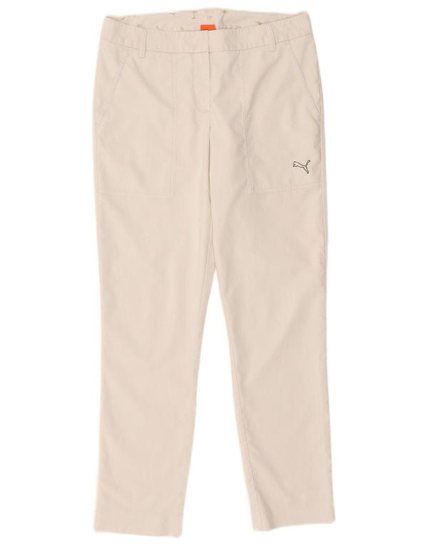 Pantaloni chino slim da donna Puma UK 10 Small W32 L28 poliestere bianco