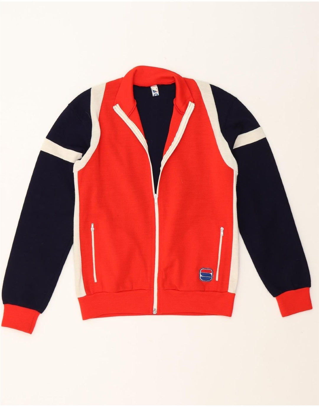 SPORTFUL Womens Tracksuit Top Jacket IT 44 Medium Red Colourblock Acrylic Vintage Sportful and Second-Hand Sportful from Messina Hembry 