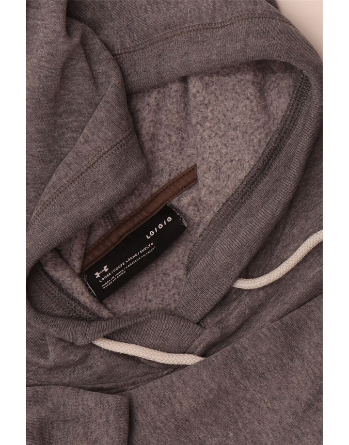 Under Armour Mens Graphic Hoodie Jumper Large Grey Flecked