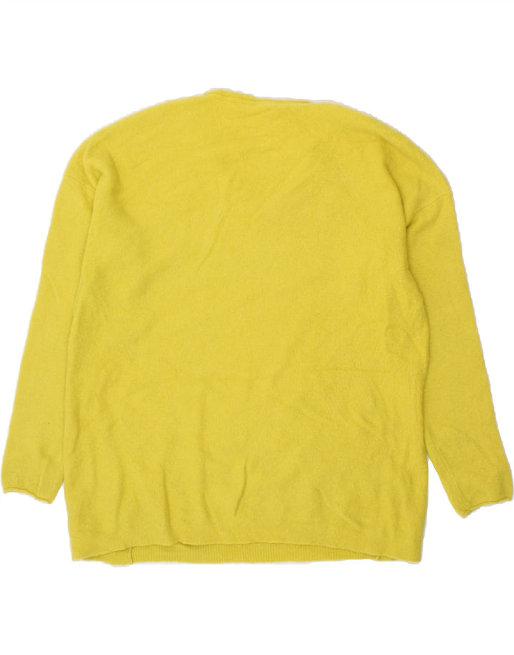 WHITE STUFF Womens V-Neck Jumper Sweater UK 16 Large Yellow Nylon Vintage White Stuff and Second-Hand White Stuff from Messina Hembry 