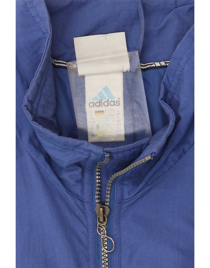 Adidas Mens Windbreaker Jacket UK 42/44 Large Blue Polyester
