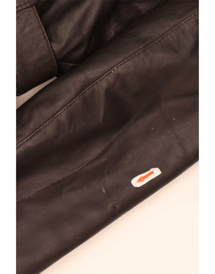 Vintage Womens Leather Jacket UK 10 Small Brown