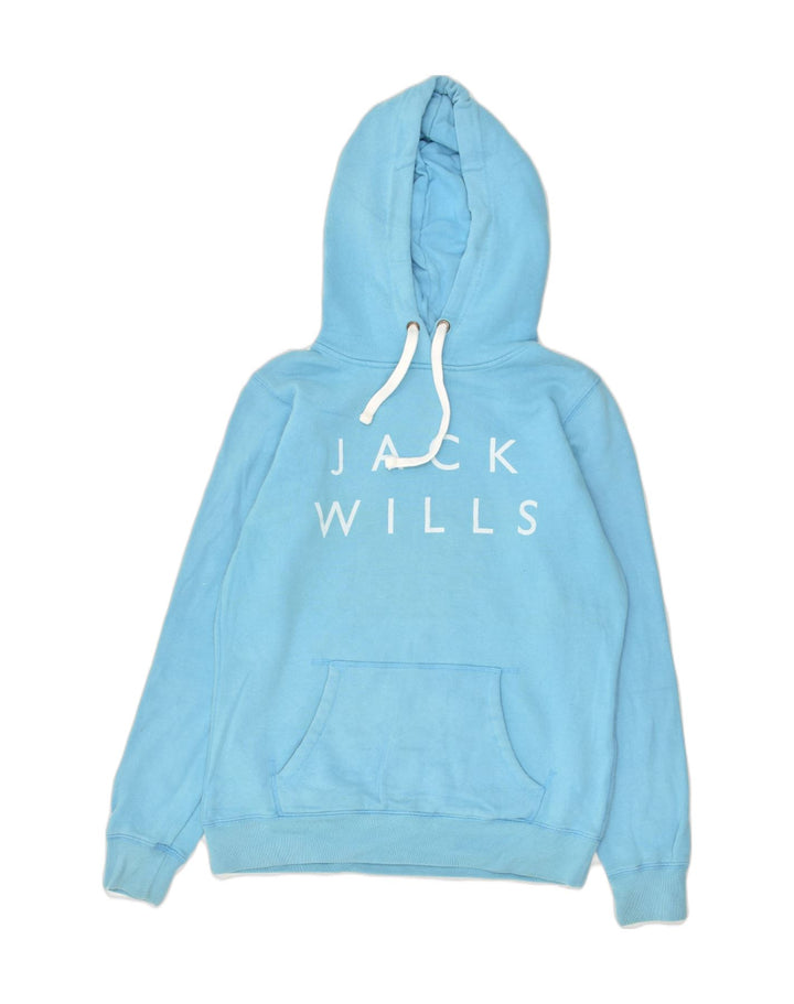 JACK WILLS Mens Oversized Graphic Hoodie Jumper UK 10 Small Blue Cotton | Vintage Jack Wills | Thrift | Second-Hand Jack Wills | Used Clothing | Messina Hembry 