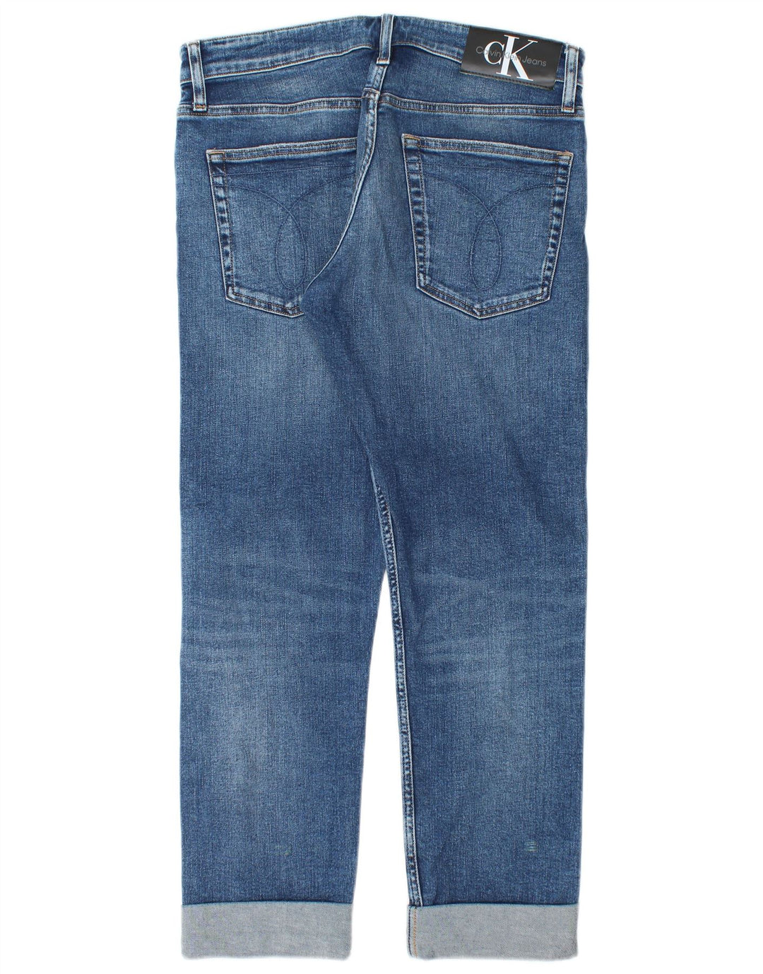 Calvin Klein Mens Straight Jeans W32 L27 Blue Cotton