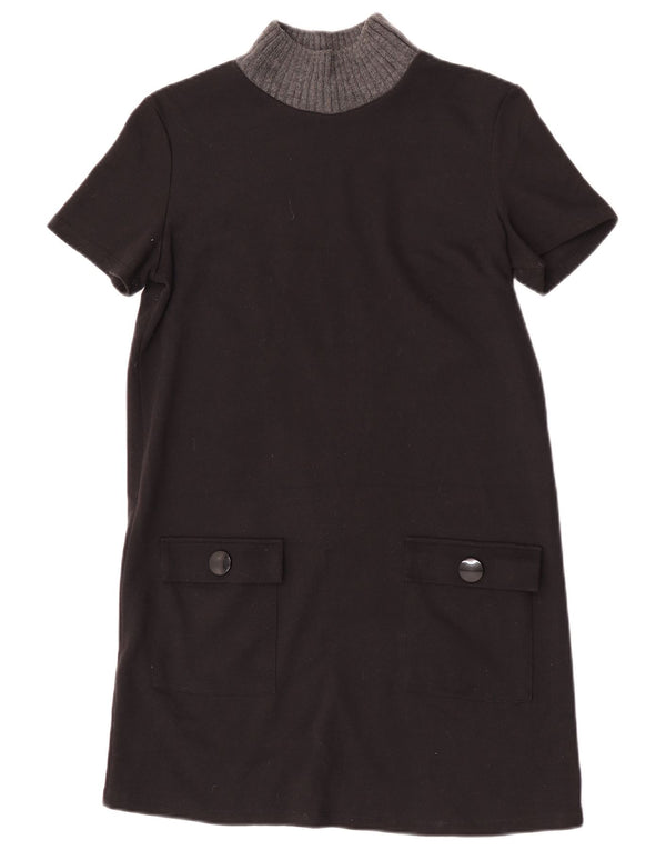 Zara női Trafaluc Shift Dress UK 12 Medium Black Colourblock poliészter