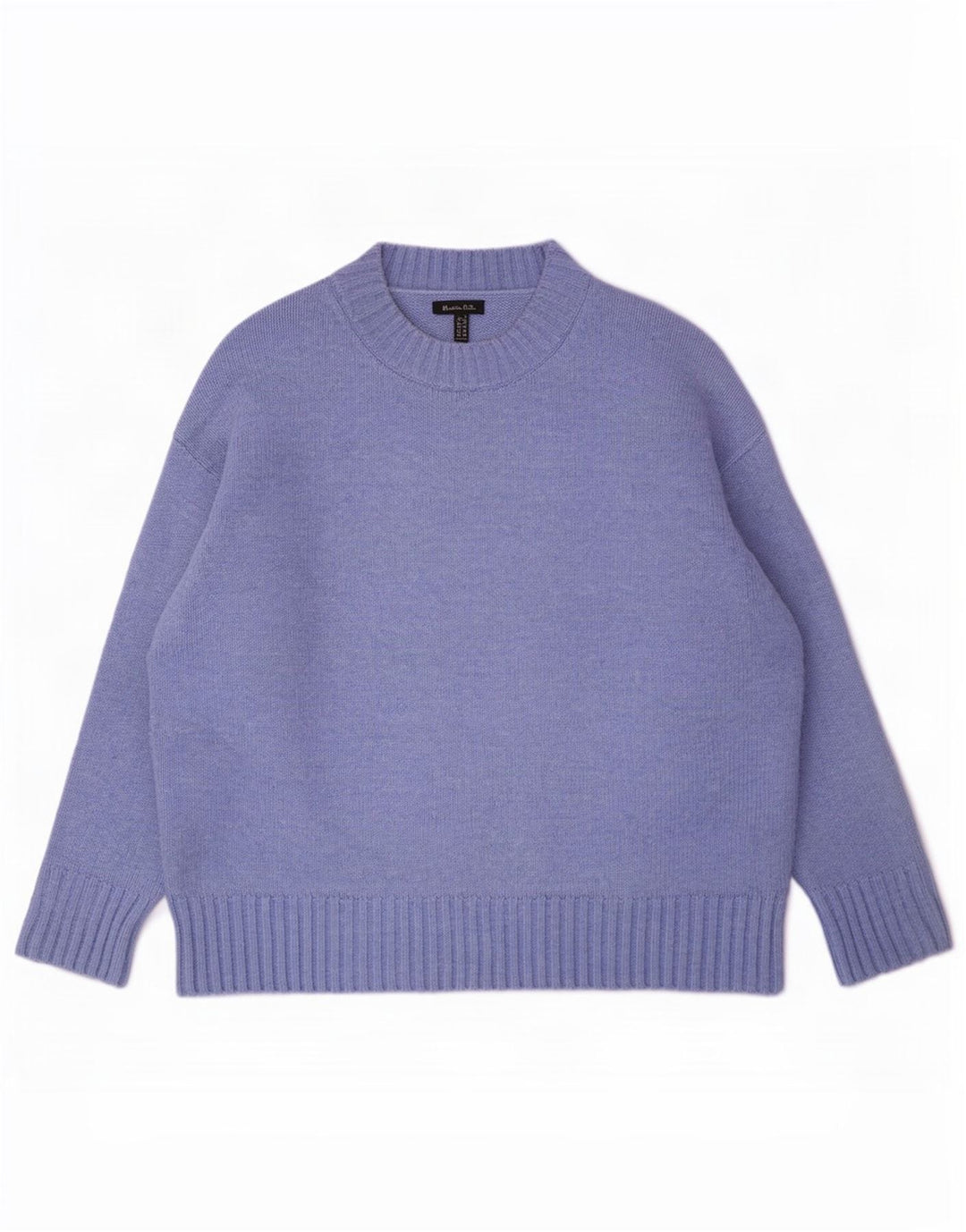 Damski sweter oversize Massimo Dutti z okrągłym dekoltem UK 10 Small Blue