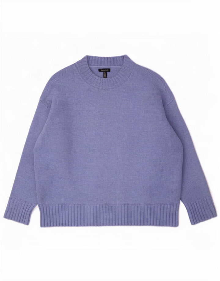 Damski sweter oversize Massimo Dutti z okrągłym dekoltem UK 10 Small Blue