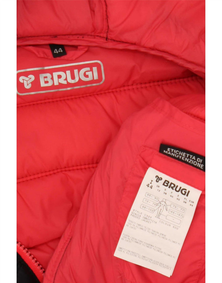Brugi Womens Hooded Padded Jacket UK 12 Medium Black Polyamide