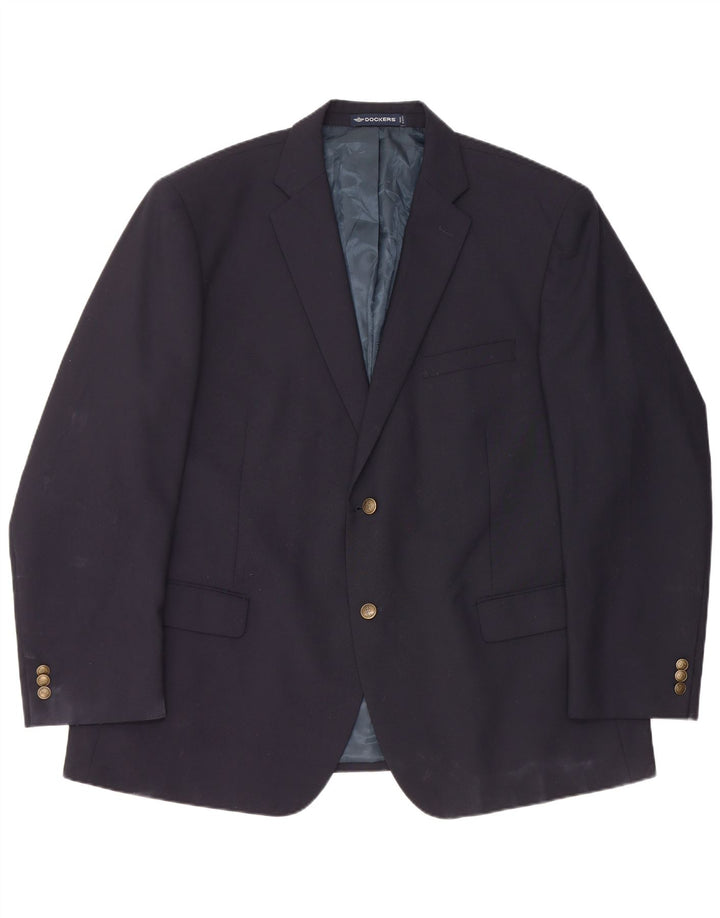 Dockers Veste Blazer 2 Boutons Homme IT 50 Large Bleu Marine Polyester