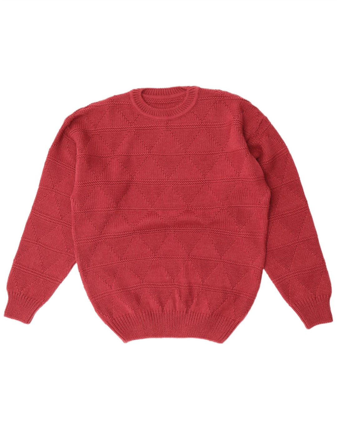 Vintage Herren Pullover mit Rundhalsausschnitt IT 48/50 Medium Maroon Argyle/Diamant