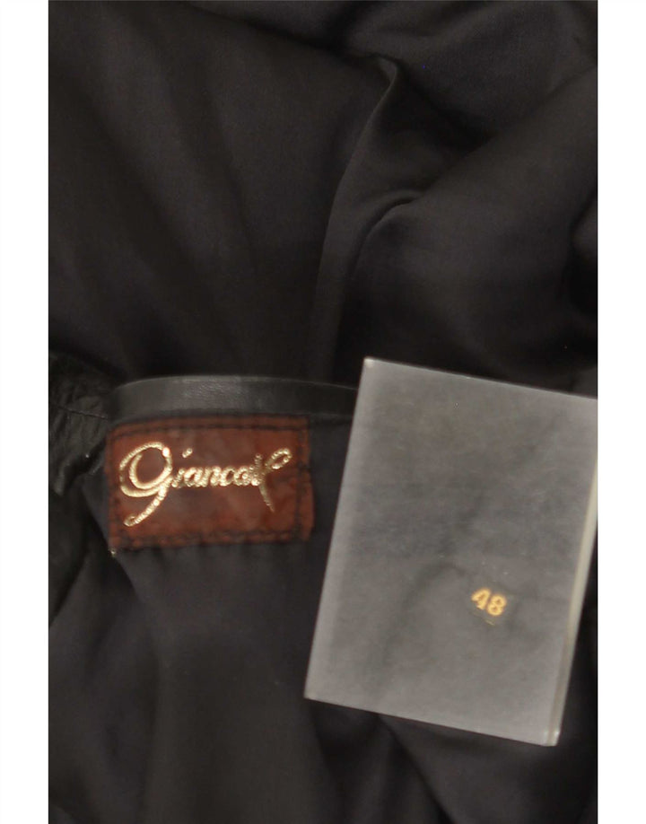 Jaqueta de couro masculina vintage IT 48 média preta