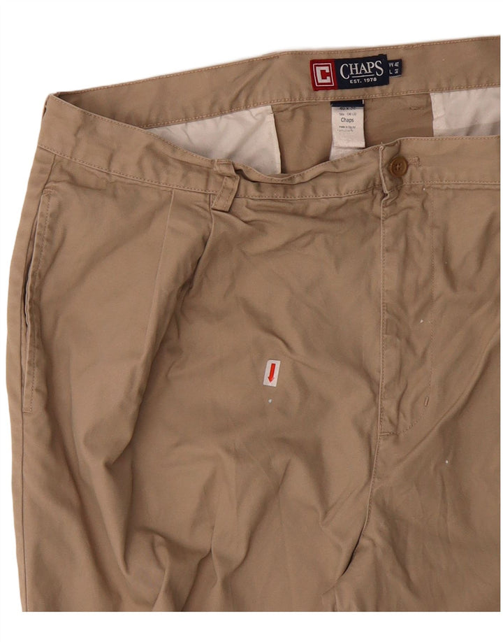 Calça chino reta masculina CHAPS W40 L32 algodão bege clássico