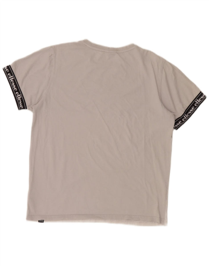Ellesse Mens Graphic T-Shirt Top Medium Grey Colourblock Cotton