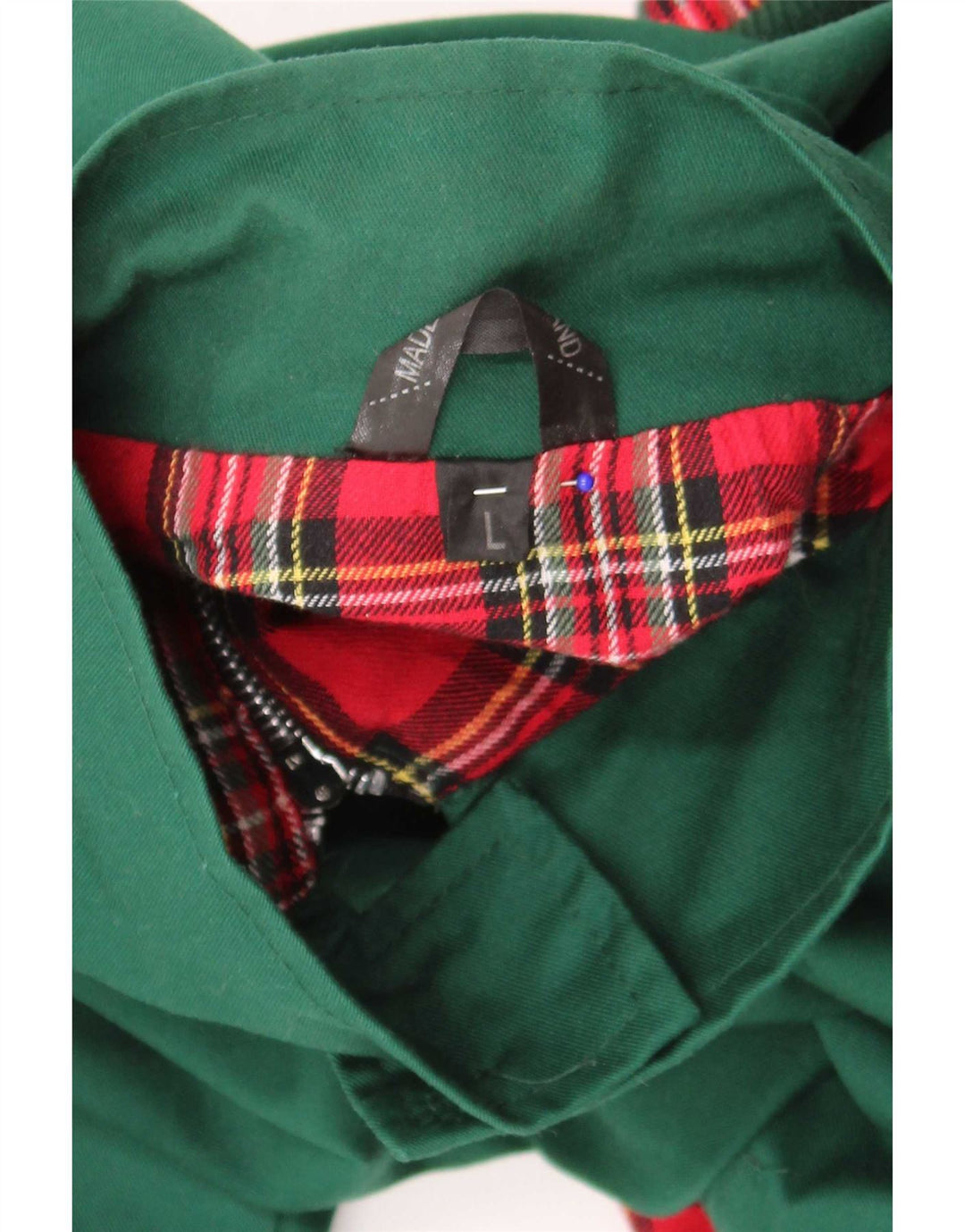 Vintage hombres bomber chaqueta Reino Unido 40 grande verde poliéster retro