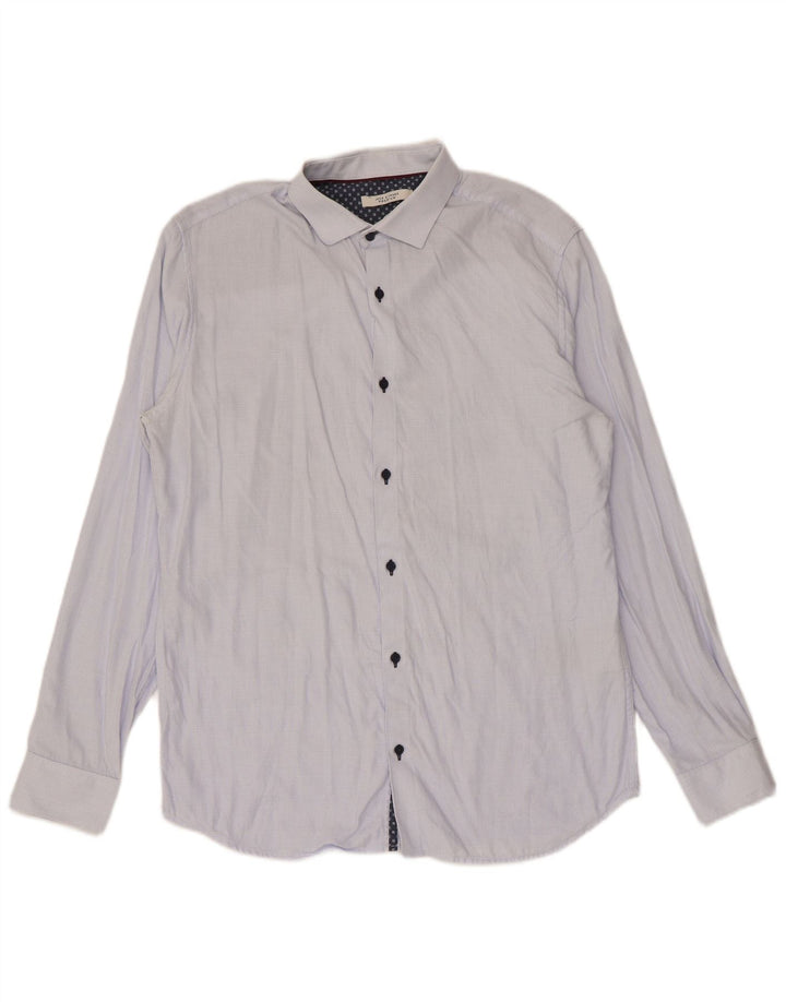 Jack & Jones Mens Shirt Size 42 Large Blue Check Cotton