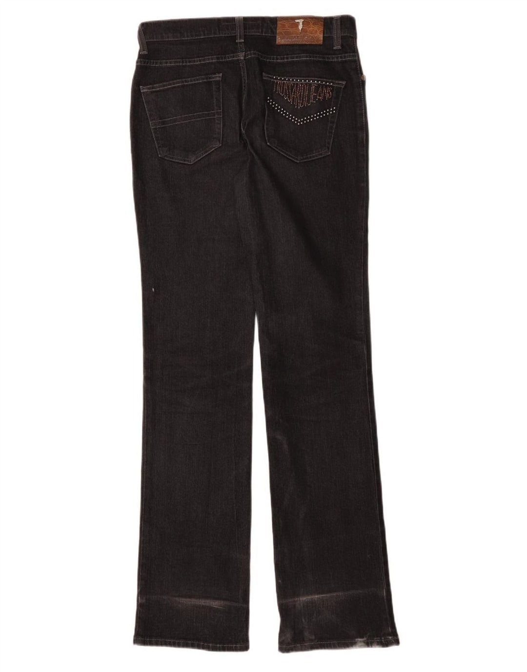 Trussardi Damen Bootcut Jeans IT 42 Medium W26 L33 Schwarze Baumwolle