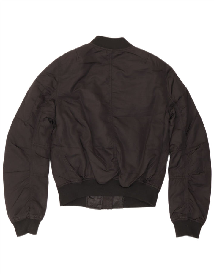 Topshop Womens Oversized Bomber Jacket UK 6 XS  Black Polyester