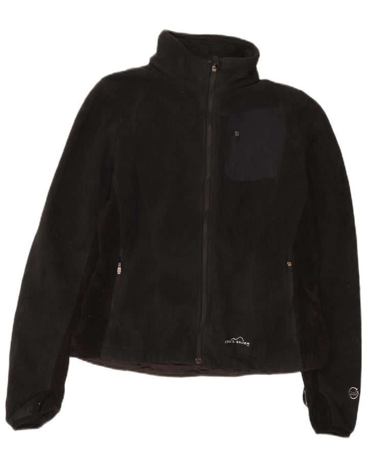 Eddie Bauer Dame Fleecejakke UK 14 Medium Sort Polyester