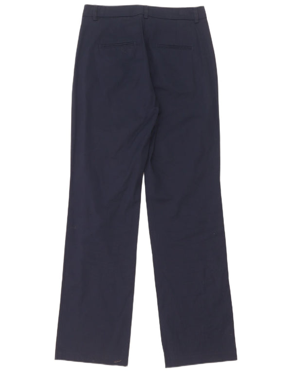 Benetton Womens Straight Chino Trousers UK 8 Small W28 L31 Navy Blue Cotton