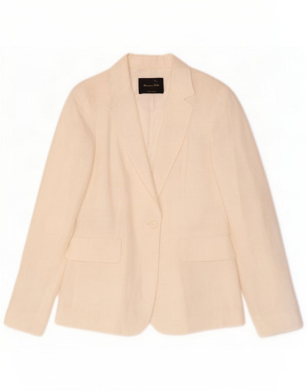Massimo Dutti Jachetă Blazer Femei 1 Buton EU 40 Medium White Linen