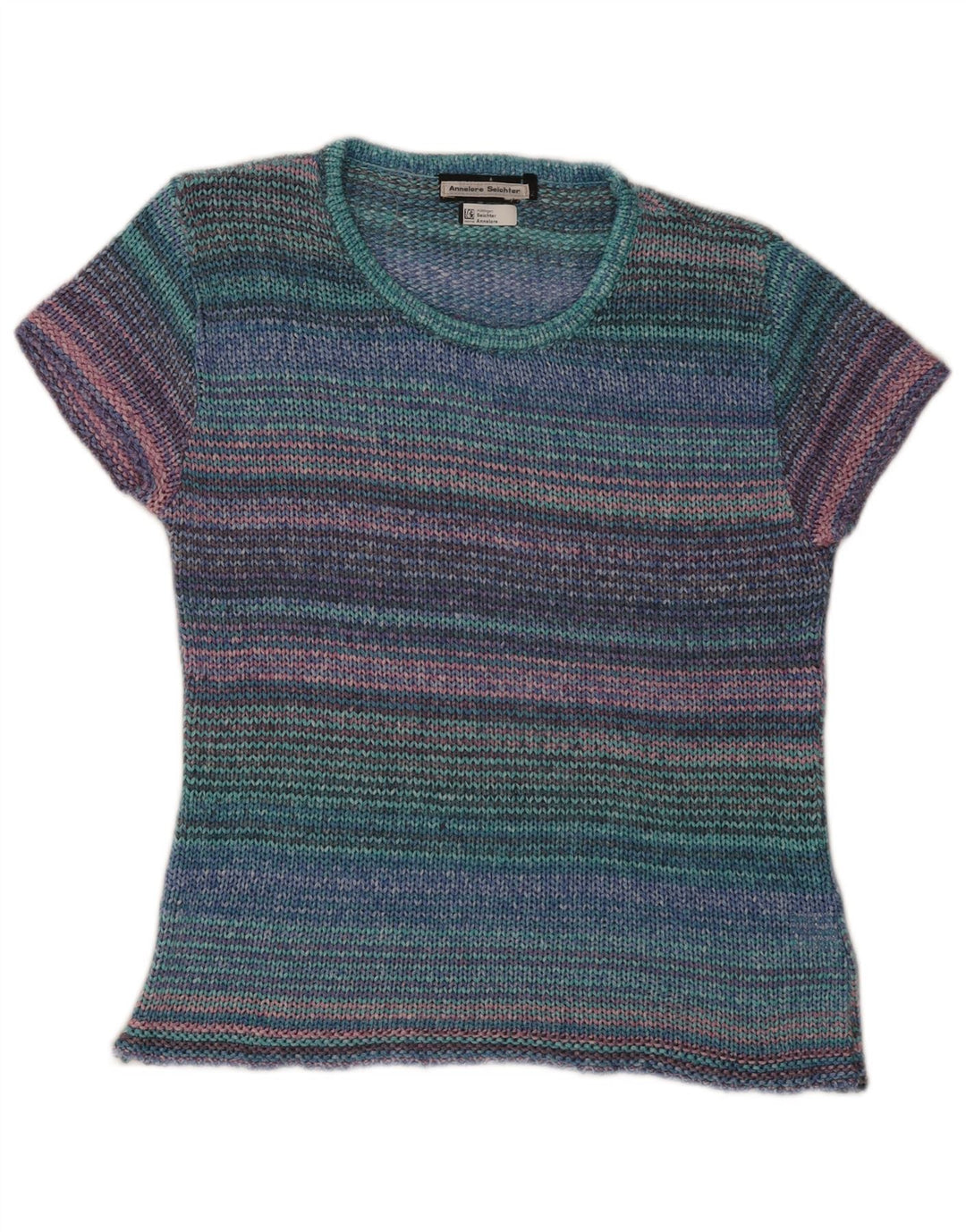 Vintage Womens Crew Neck Jumper Sweater IT 42 Medium Multicoloured Striped
