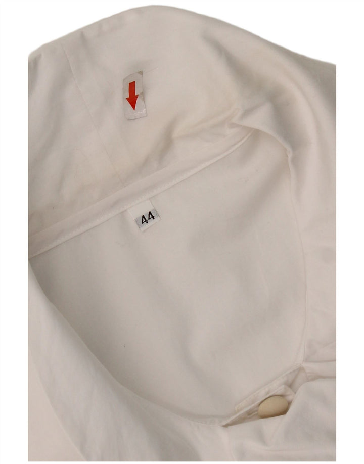 Vintage Womens Short Sleeve Shirt Blouse UK 12 Medium White