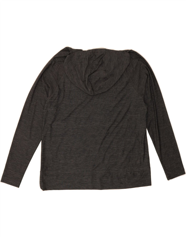 EDDIE BAUER Womens Oversized Hoodie Jumper UK 10 Small Grey Polyester Vintage Eddie Bauer and Second-Hand Eddie Bauer from Messina Hembry 