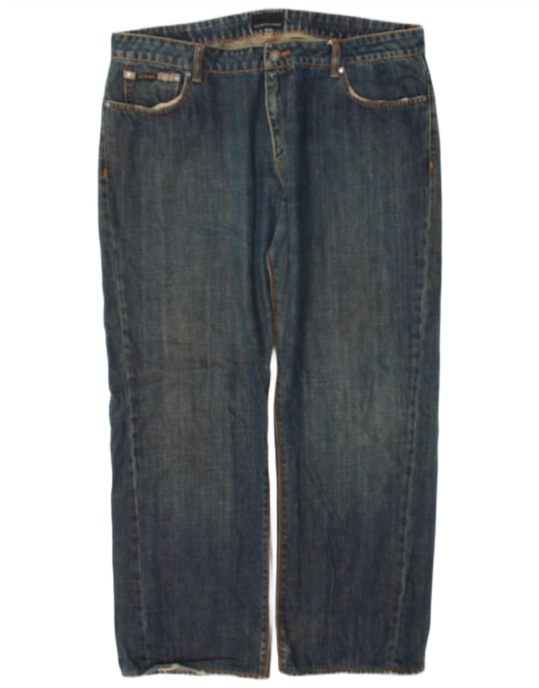 Calvin Klein Mens Straight Jeans W36 L28 Blue Cotton