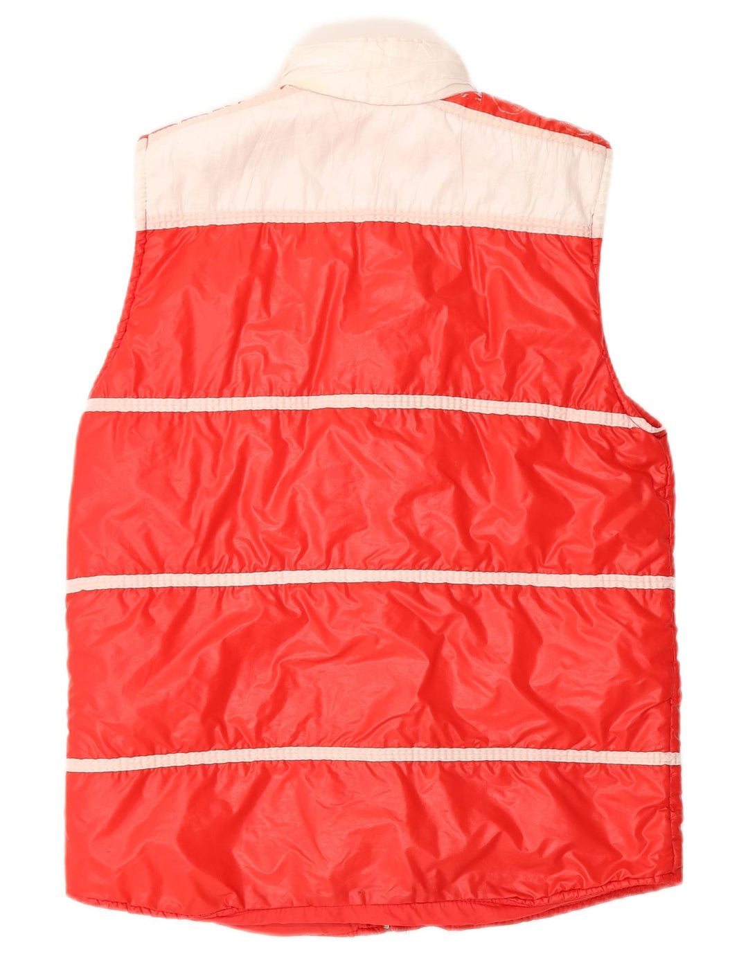 Vintage Mens Padded Gilet UK 36 Small Red Colourblock Polyamide