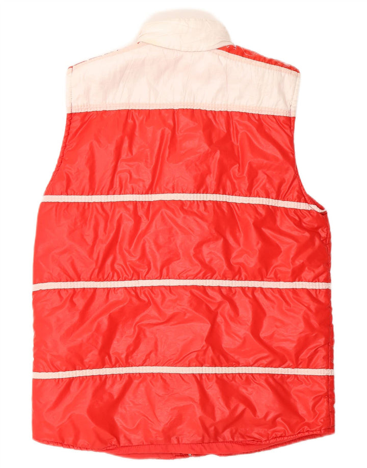 Vintage Mens Padded Gilet UK 36 Small Red Colourblock Polyamide