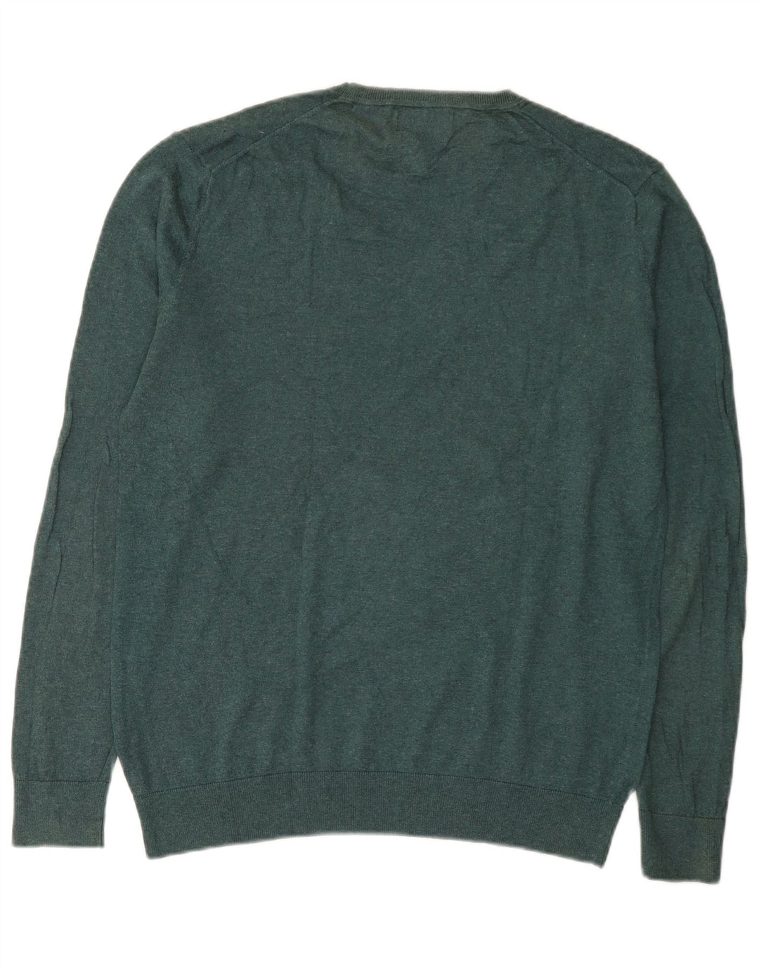 Zara Mens Crew Neck Jumper Sweater XL Green Silk