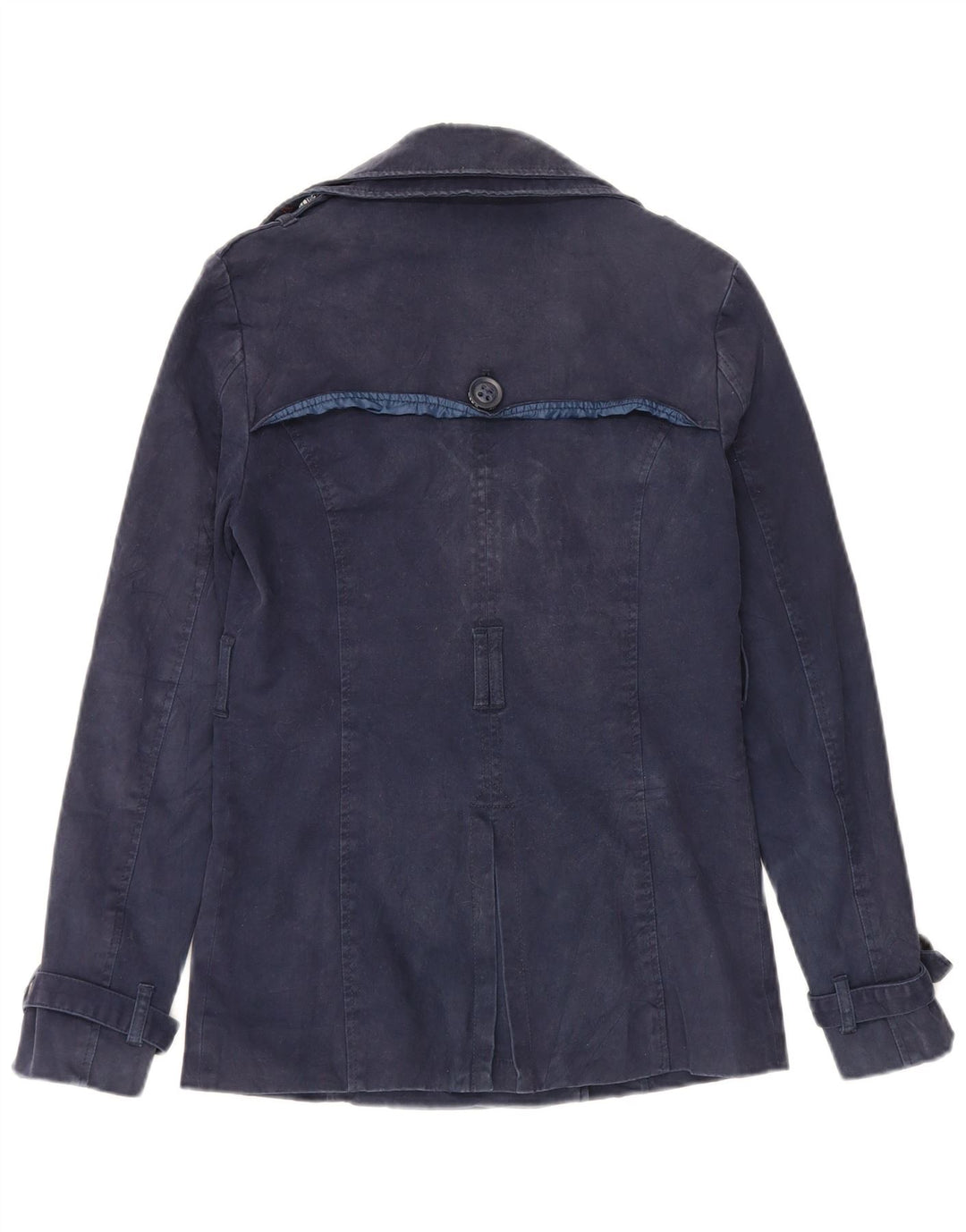 Superdry Womens Pea Coat UK 6 XS Navy Blue Cotton