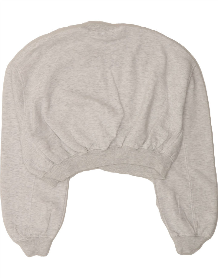 ZARA Womens Oversized Crop Sweatshirt Jumper UK 10 Small Grey Flecked Vintage Zara and Second-Hand Zara from Messina Hembry 
