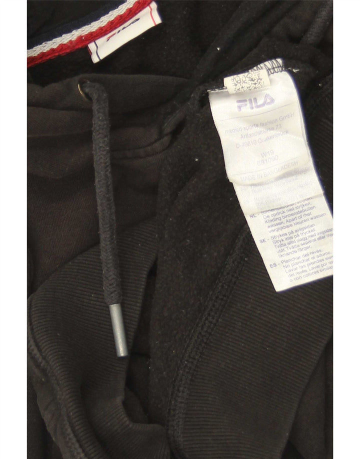 Fila Mens Graphic Hoodie Jumper Medium Black Cotton