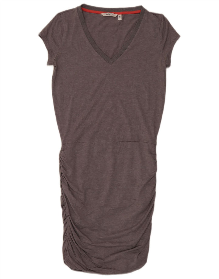 Athleta Womens Oversized Drop Waist Dress UK 6 XS Grey Polyester