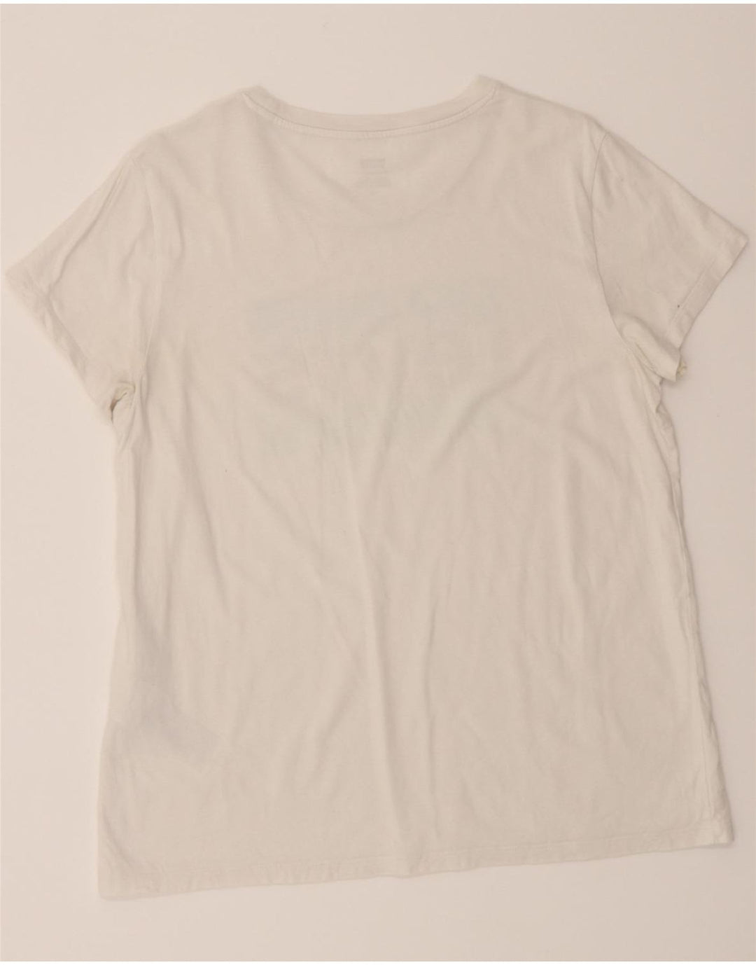 LEVI'S Womens Graphic T-Shirt Top UK 16 Large White Vintage Levi's and Second-Hand Levi's from Messina Hembry 