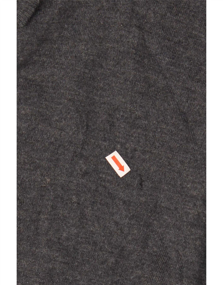 Zara Mens V-Neck Jumper Sweater XL Grey